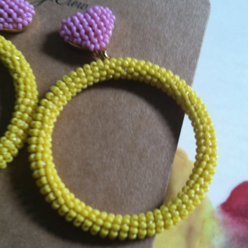 J crew Allison Lou X j crew beaded heart drop - Picture 3 of 5